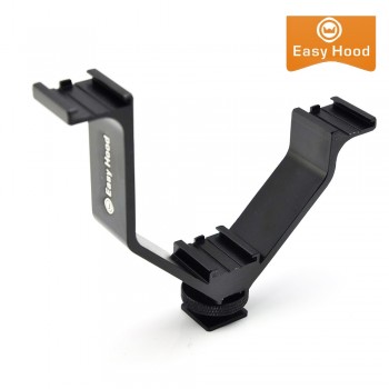 Camera Triple Mount Hot Shoe V Mount Bracket for Video Lights Microphones or Monitors