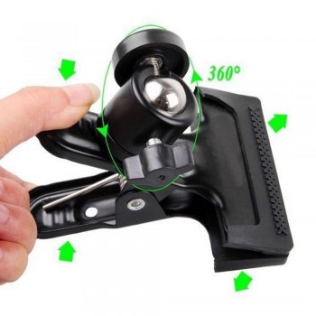 Kaliou Tripod Head Multi-function Clip Clamp Holder Mount With Standard Ball Head 1/4 Screw Photography Accessory for Camera DS