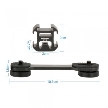 Ulanzi PT-3 Metal Extention Bar Flash Light Bracket with 3 Cold Shoe Mounts for Zhiyun for DJI for Feiyu Gimbals Accessories