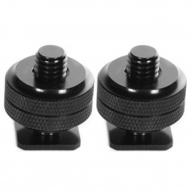 1/4 inch-20 Hot Shoe Mount Adapter Tripod Screw to Flash Hot Shoe for DSLR Camera Rig(2 Packs)