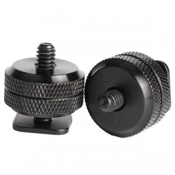 1/4 inch-20 Hot Shoe Mount Adapter Tripod Screw to Flash Hot Shoe for DSLR Camera Rig(2 Packs)