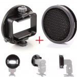 K9 CA-SGU Universal Mount Flash Adapter with SGA-CHC1010-3 HoneyComb Grid for Canon Nikon YongNuo Speedlite