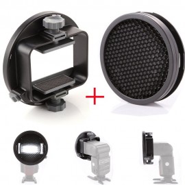 K9 CA-SGU Universal Mount Flash Adapter with SGA-CHC1010-3 HoneyComb Grid for Canon Nikon YongNuo Speedlite
