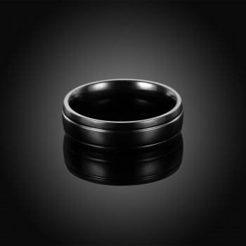 Fashion 6mm Titanium Steel Black Color Ring Men Wedding Engagement Band Jewelry Party Rings For Male Free Shipping