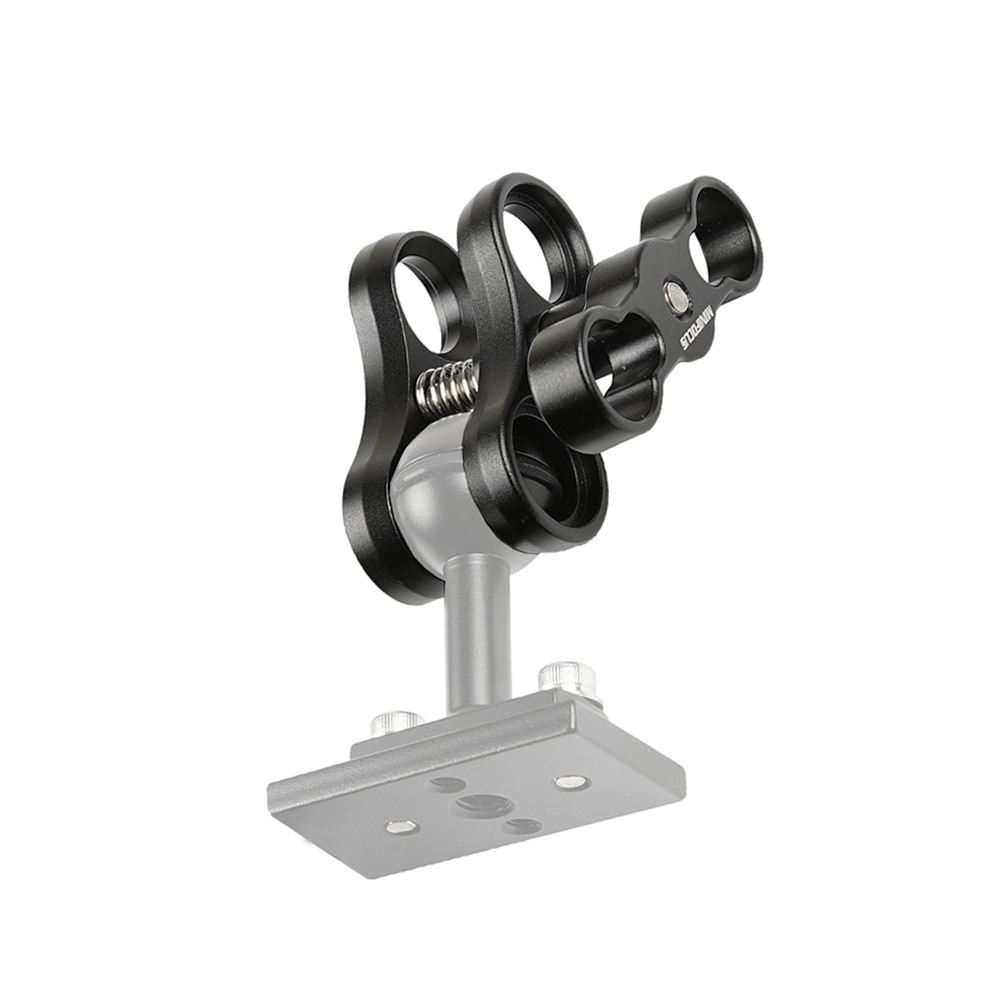 MINIFOCUS Dual Holes 1 Ball Clamp Mount for Diving Underwater photography Camera Housing Arm Video Light flashlight arms system