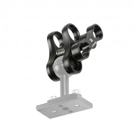 MINIFOCUS Dual Holes 1 Ball Clamp Mount for Diving Underwater photography Camera Housing Arm Video Light flashlight arms system