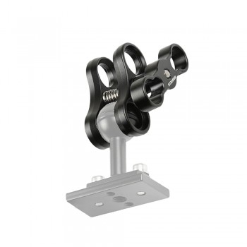 MINIFOCUS Dual Holes 1 Ball Clamp Mount for Diving Underwater photography Camera Housing Arm Video Light flashlight arms system