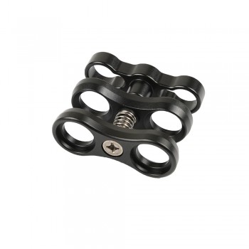 MINIFOCUS Dual Holes 1 Ball Clamp Mount for Diving Underwater photography Camera Housing Arm Video Light flashlight arms system