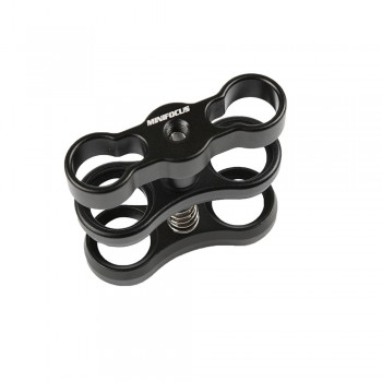 MINIFOCUS Dual Holes 1 Ball Clamp Mount for Diving Underwater photography Camera Housing Arm Video Light flashlight arms system