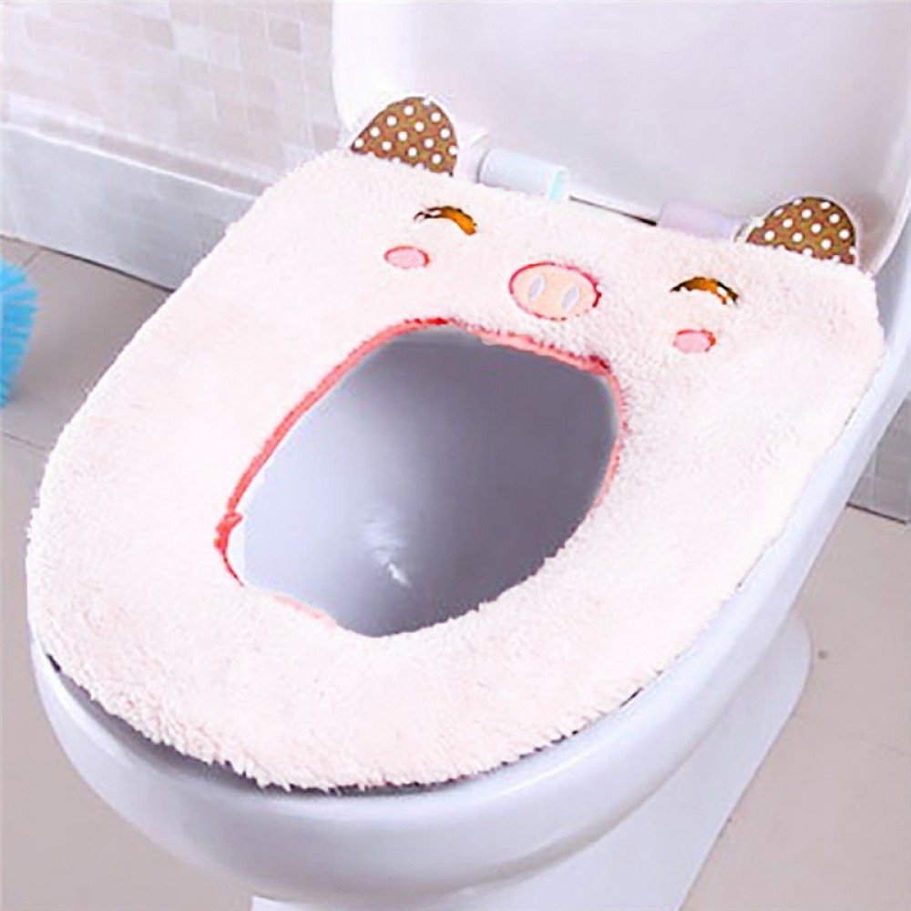 2018 Bathroom Accessories Home amp; Living Fashion Toilet Seat Cover Mat Warm Cartoon Animal Shape Washable Bathroom