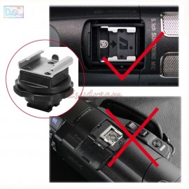Silver Mini Standard Hot Cold Shoe Hotshoe Adapter Converter for Sony Active Interface Shoe DV Camcorder Mount