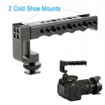 Universal DSLR Top Handle Grip Video Stabilizing Extender w Dual Cold Shoe Mounts for Monitors Microphones LED Video Lights