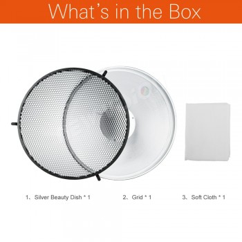 Godox AD-S3 Portable Beauty Dish + Honeycomb Cover For Speedlite Flash AD180 AD360 AD360 II AD200