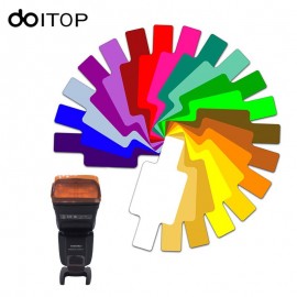 DOITOP 20 Color Photographic Color Gels Filter Card Lighting Diffuser Flash Speedlite for Canon Nikon Olympus Pentax DSLR