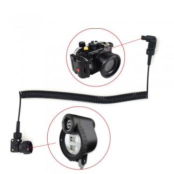 Sync Cord Optic Fiber Cable for Seafrogs Meikon Underwater Strobe 1m Female and Male Interface Diving Lighting System Accessory