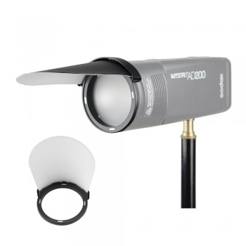 Godox AK-R1 Barn Door, Snoot, Color Filter, Reflector, Honeycomb, Diffuser Ball Kits for Godox AD200 and H200R Round Flash Head