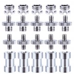 5In1 1/4 to 3/8 Male to Female Adapter Screw Camera Tripod Ball Head Monopod Flash Light Stand Mount Accessories