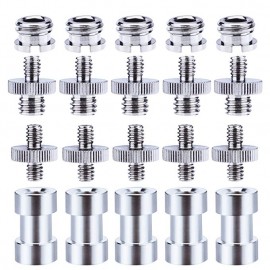 5In1 1/4 to 3/8 Male to Female Adapter Screw Camera Tripod Ball Head Monopod Flash Light Stand Mount Accessories
