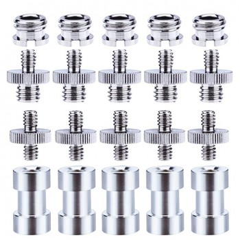 5In1 1/4 to 3/8 Male to Female Adapter Screw Camera Tripod Ball Head Monopod Flash Light Stand Mount Accessories