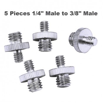 5In1 1/4 to 3/8 Male to Female Adapter Screw Camera Tripod Ball Head Monopod Flash Light Stand Mount Accessories