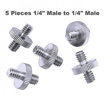 5In1 1/4 to 3/8 Male to Female Adapter Screw Camera Tripod Ball Head Monopod Flash Light Stand Mount Accessories