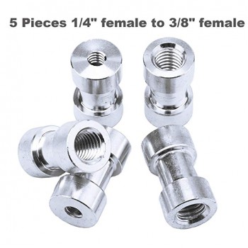 5In1 1/4 to 3/8 Male to Female Adapter Screw Camera Tripod Ball Head Monopod Flash Light Stand Mount Accessories