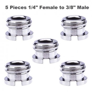 5In1 1/4 to 3/8 Male to Female Adapter Screw Camera Tripod Ball Head Monopod Flash Light Stand Mount Accessories