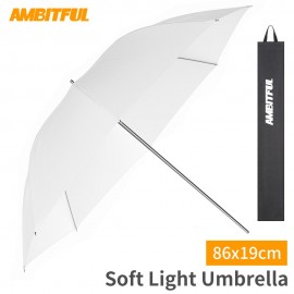 AMBITFUL 34 86cm White Soft Diffuser Translucent Umbrella Stainless Steel Metal Bracket with Carry Bag for Photography Studio