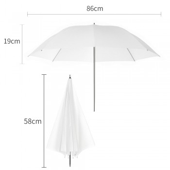 AMBITFUL 34 86cm White Soft Diffuser Translucent Umbrella Stainless Steel Metal Bracket with Carry Bag for Photography Studio
