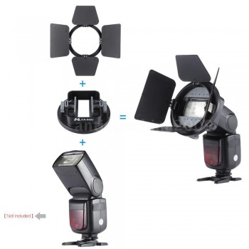 K9 Flash Accessory CA-SGU Universal Mount Flash Adapter with Barndoor SGA-BD4 for Canon Nikon YongNuo Speedlite