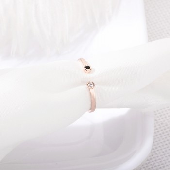 2018 Hot Sale black White Crystal Rings for Women Fine Jewelry Adjustable Double Round CZ Ring Open Midi Toe Engagement Rings