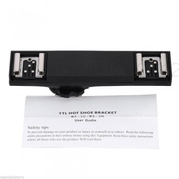 Dual Flash Hot Shoe TTL Off-Camera Speedlite Sync Cord Arm Bracket for Nikon D3400 D3300 D3200 D5500 D5300 D5200 D7000 D7100 D90