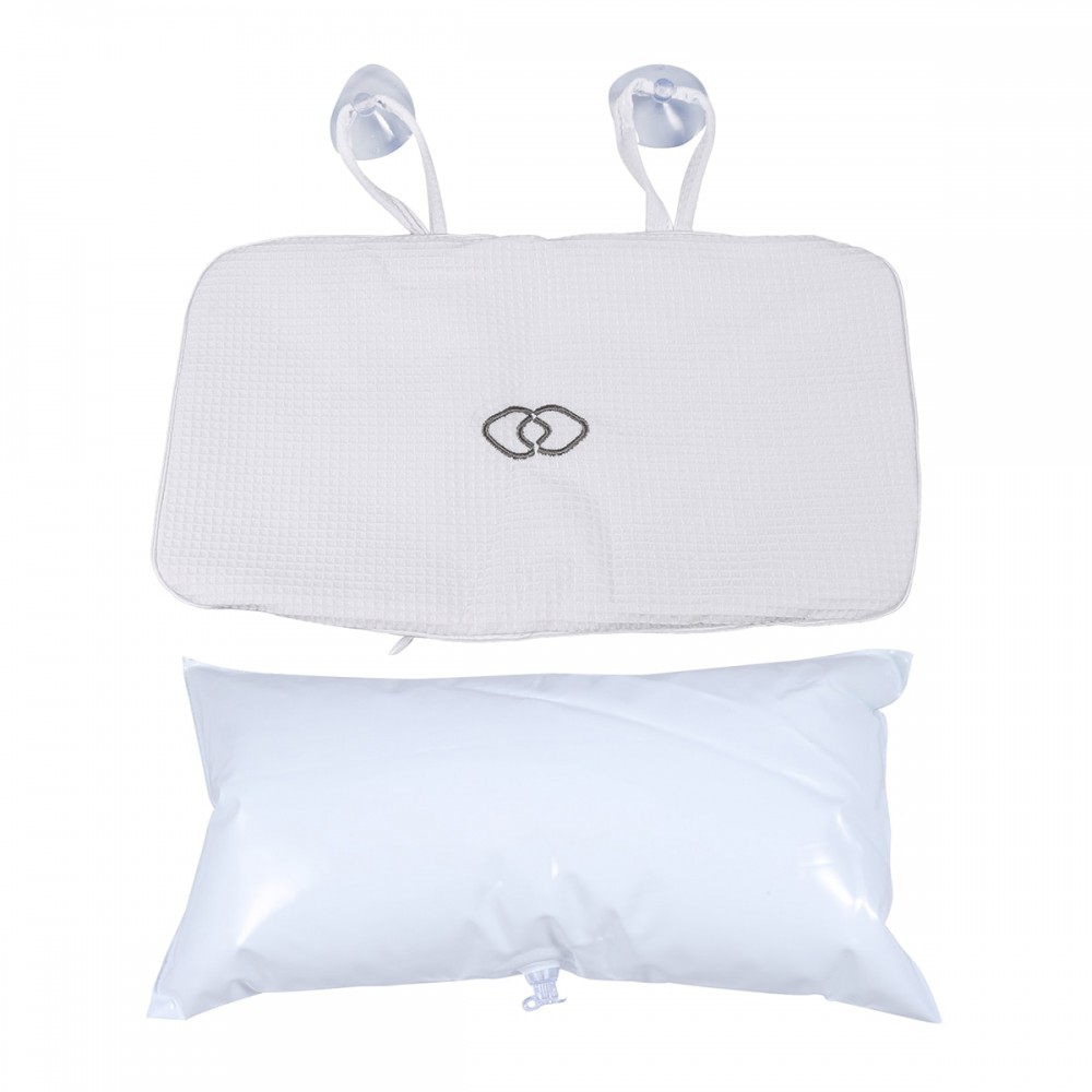 Bathroom Bath Pillow Portable Built-in PVC Air Bags Soft Anti-slip Bathing Pillow Head Neck Rest Suction Cup Spa Bath Cushion