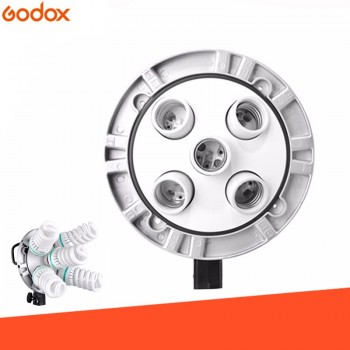 Godox TL-5 Studio E27 5 Socket Bulb Tricolor Light Lamp Multi Holder Speedring,AC Slave Flash Holder