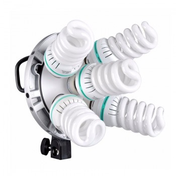 Godox TL-5 Studio E27 5 Socket Bulb Tricolor Light Lamp Multi Holder Speedring,AC Slave Flash Holder