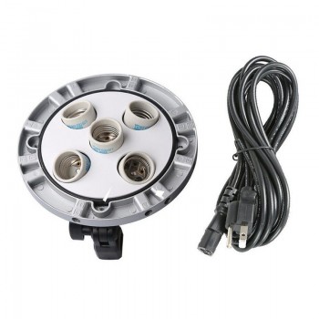 Godox TL-5 Studio E27 5 Socket Bulb Tricolor Light Lamp Multi Holder Speedring,AC Slave Flash Holder