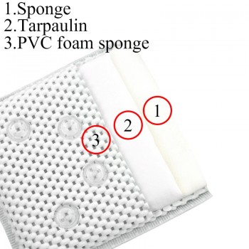 High quality PVC foam sponge bathtub waterproof pillow bathroom bathtub shampoo suction cup bathtub pillow bathroom accessories