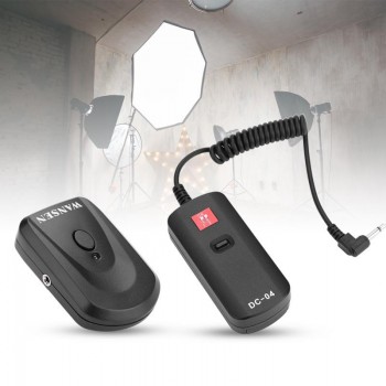 WanSen DC-04 4 Channels Wireless Radio Studio 1 transmitter + 1 receivers Flash Trigger Set 3.5 to 6.35 Plug Adapter for Strobe