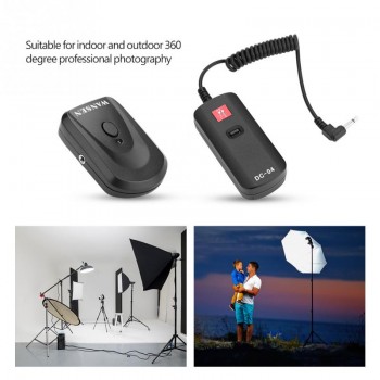 WanSen DC-04 4 Channels Wireless Radio Studio 1 transmitter + 1 receivers Flash Trigger Set 3.5 to 6.35 Plug Adapter for Strobe