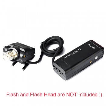 Godox EC200 200W Extension Flash Head for Godox AD200 Flashpoint EVOLV 200 Pocket Flash, 2M Long Extend Cable, Works with AD200
