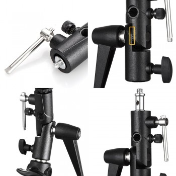 Kaliou H-type LED Light Lamp Flash holder For Photography Video Camcorder DV Camera Tripod Ball Head Clamp Holder Clip Clincher