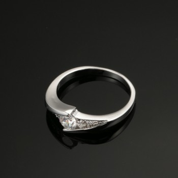 Classical Silver Color Cubic Zirconia Fashion Wedding amp; Engagement Ring Jewelry For Women Wholesale ZYR504