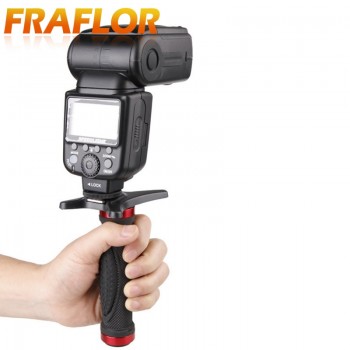 SLR DSLR Camera Rubber Handle Tripod Holder Small Handheld Stabilizer Flash bracket Kit with 1/4 Screw Hole Photo Studio Kit