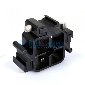 Three Triple Head Hot Shoe Mount Adapter Flash Light Stand Umbrella Holder Bracket