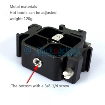 Three Triple Head Hot Shoe Mount Adapter Flash Light Stand Umbrella Holder Bracket