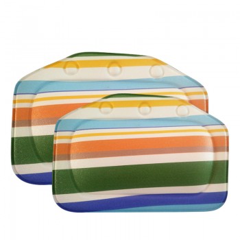 Stripe Pattern PVC Comfortable SPA Bath Pillow Headrest Suction Cup Soft Bathtub Pillows Bathroom Products 21*31cm 1PC