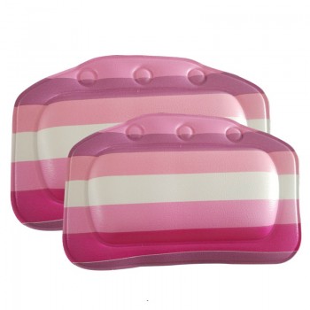 Stripe Pattern PVC Comfortable SPA Bath Pillow Headrest Suction Cup Soft Bathtub Pillows Bathroom Products 21*31cm 1PC