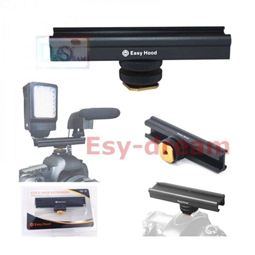 10cm 4 Flash Bracket Hot / Cold Shoe Extension Rail Slider for Yongnuo Metz Nissin Speedlite Led Light Microphone Trigger PF222