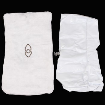 1pc Inflatable White Square Bath Pillow 360 x 180 x 100mm Headrest Bathroom Bath Pillow Cushion Pillow With 2 Suction Cups