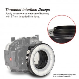 SL-108 67mm Underwater Diving LED Ring Light For Olympus TG-5 TG5 TG-4 Sony A7 II A7R II Waterproof Housing Case